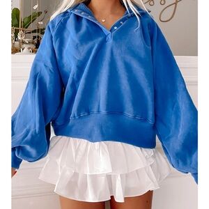 Sassy Shortcake- Brynn Pullover Top-Cobalt Blue